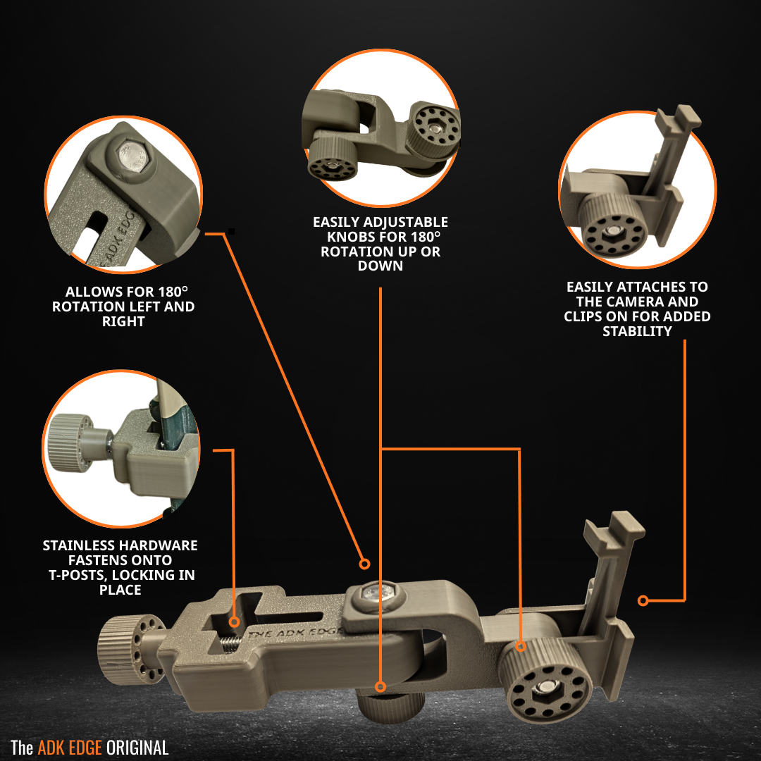 The ADK Edge 360 Rotating Moultrie Edge T-Post Mount - The ADK APEX Mount