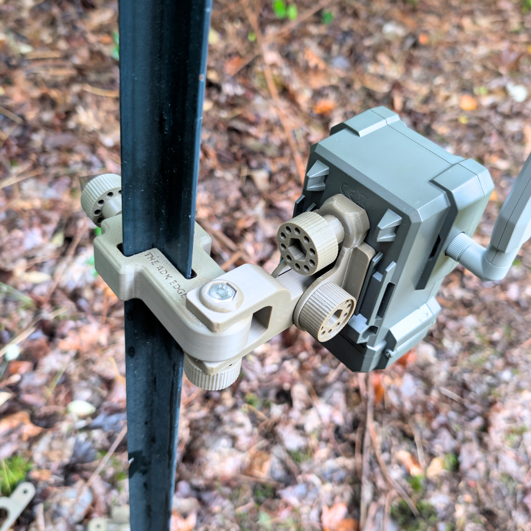 The ADK Edge APEX 360° Rotating T-Post Trail Camera Mount for SPYPOINT FLEX-M2