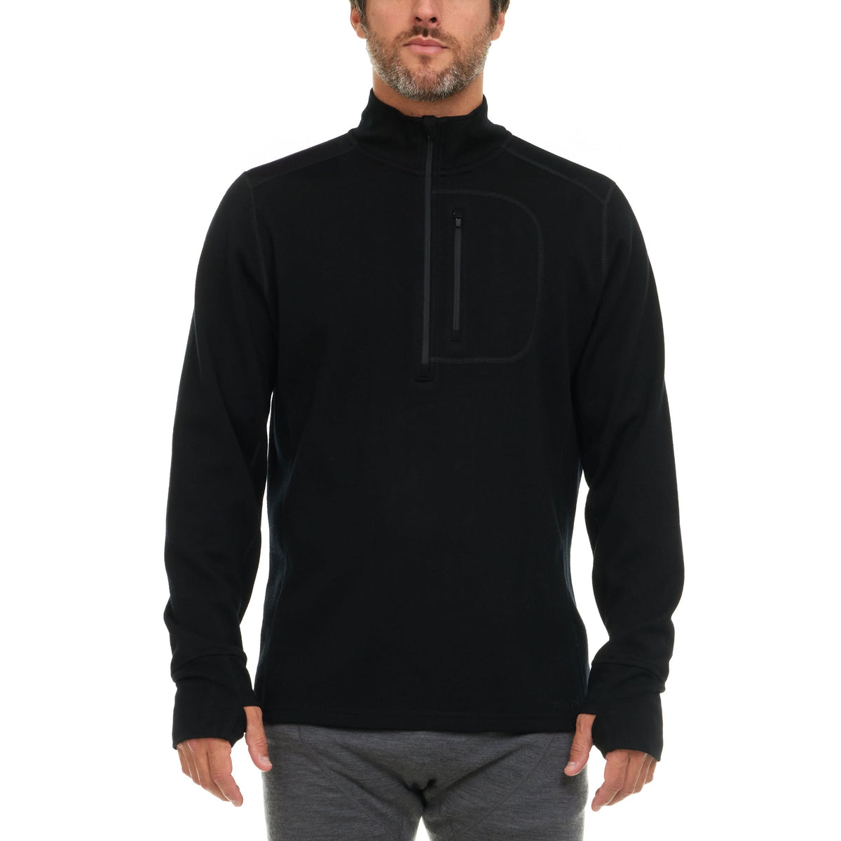 Wilderness Heavyweight Men's Wool 1/4 Zip - 100% Merino Wool