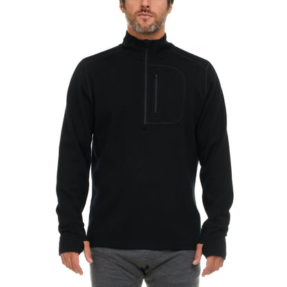 Wilderness Heavyweight Men's Wool 1/4 Zip - 100% Merino Wool