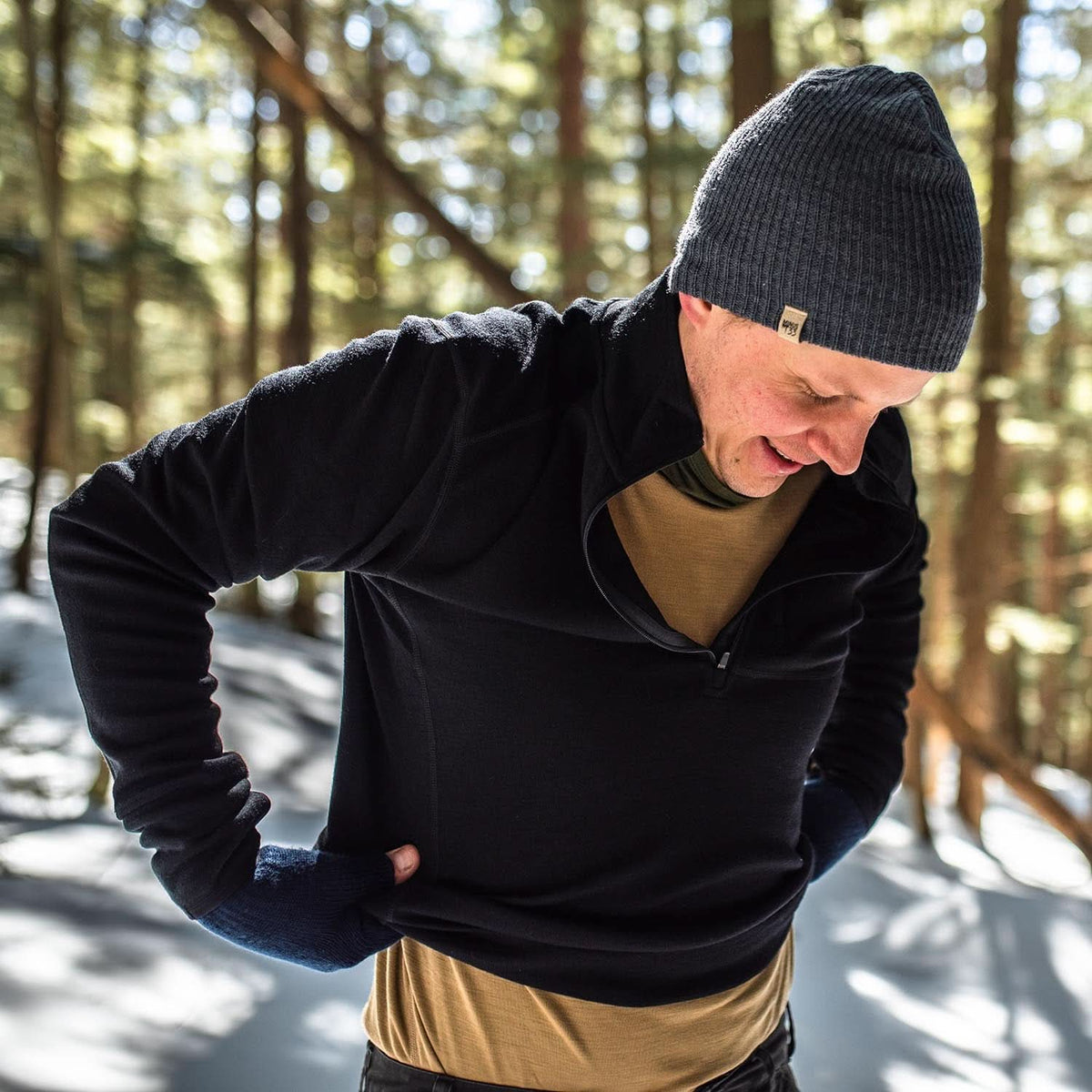 Wilderness Heavyweight Men's Wool 1/4 Zip - 100% Merino Wool