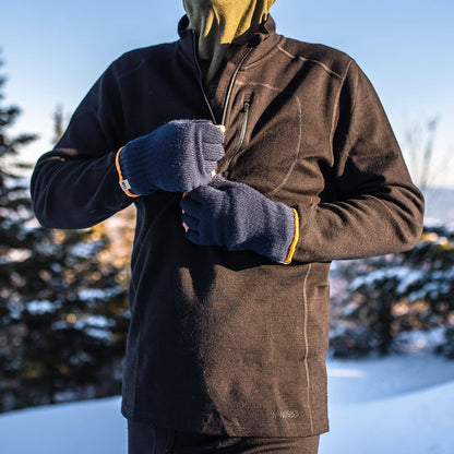 Wilderness Heavyweight Men's Wool 1/4 Zip - 100% Merino Wool