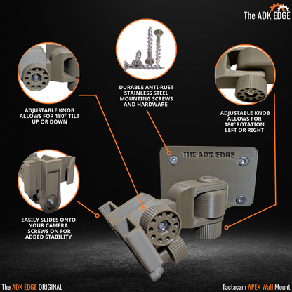 The ADK Edge APEX 360° Rotating Wall Trail Camera Mount for Tactacam REVEAL