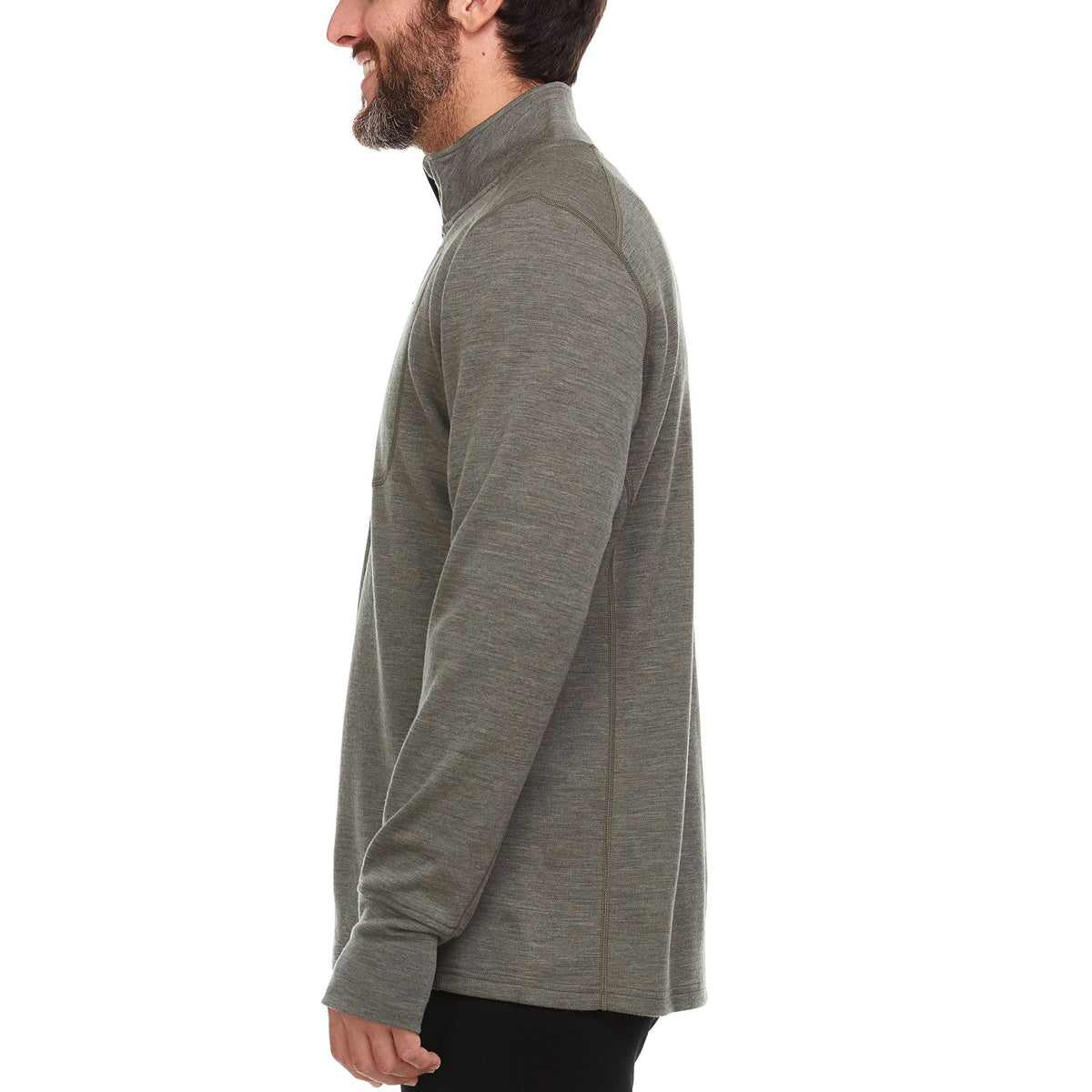 Wilderness Heavyweight Men's Wool 1/4 Zip - 100% Merino Wool
